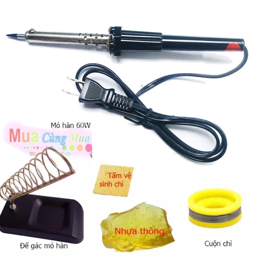 Bộ 5 in1 mỏ hàn rd 60w + chì hàn,nhựa thông,gác mỏ hàn,bọt biển