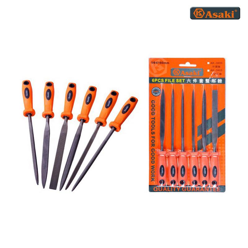 Bộ dũa 6 chi tiết asaki ak-3900 5x180mm