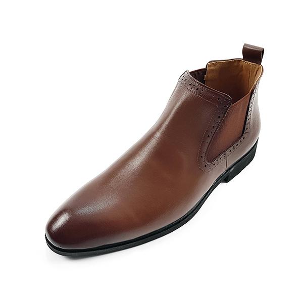 Giày Boot Nam Cổ Lửng Da Bò Thật 100% Thiết Kế Trẻ Trung Lót Đỏ Phong Cách (Nâu) - Ensado CL05LM