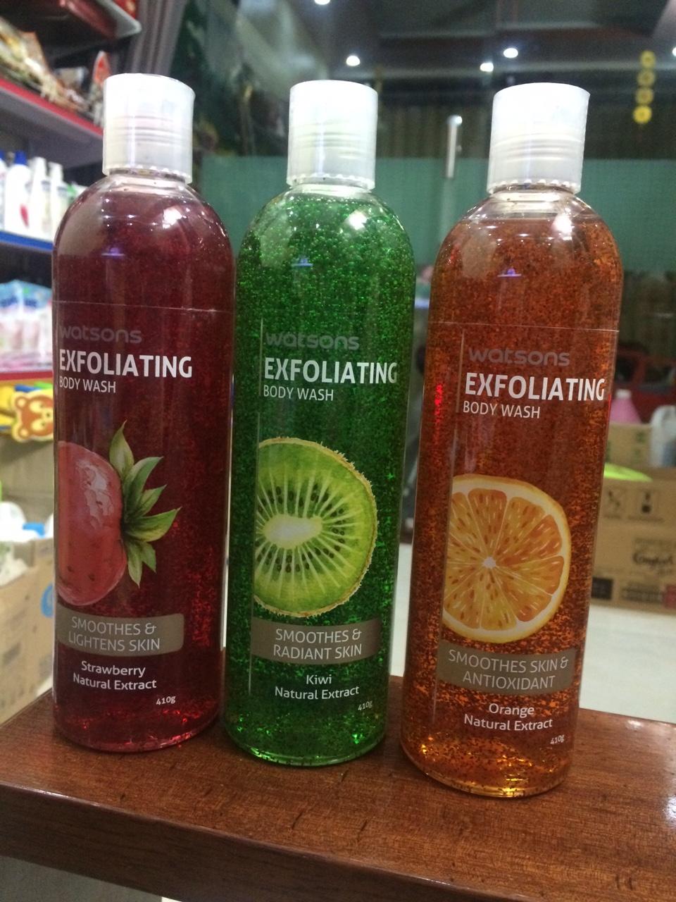 Sữa tắm cao cấp Watsons Exfoliating Body Wash 410g Thái Lan