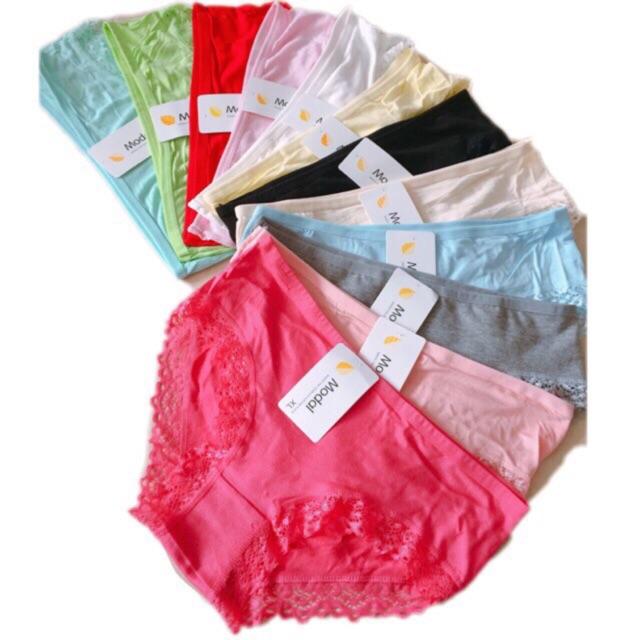 Bộ 05 quần lót cotton pha ren MODAL có size lớn