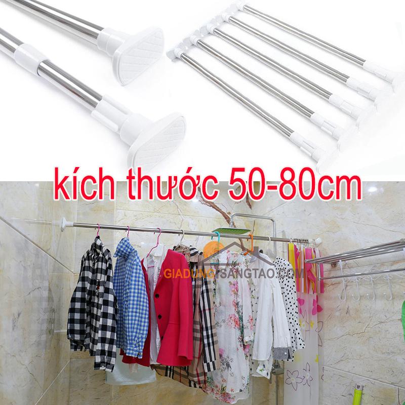 Thanh treo đa năng không cần khoan bắt vít kích thước 50-80cm