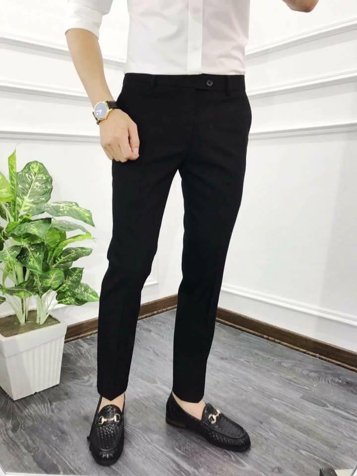 Quần âu đen nam cao cấp , Quần tây nam cao cấp vải chéo Hàn nhập khẩu, mịn mát, form slim fit trẻ trung ( HÀNG LOẠI ĐẸP )