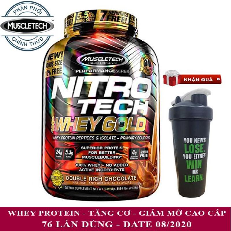 Sữa tăng cơ Nitro Tech 100% Whey Gold của Muscle tech hương socola hộp 76 lần dùng - phân phối chính thức cao cấp