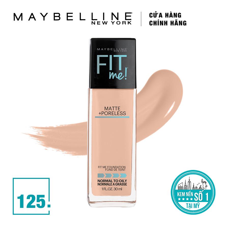 Kem nền mịn lì tiệp màu da Maybelline New York Fit Me! 125 Nude Beige 30ml