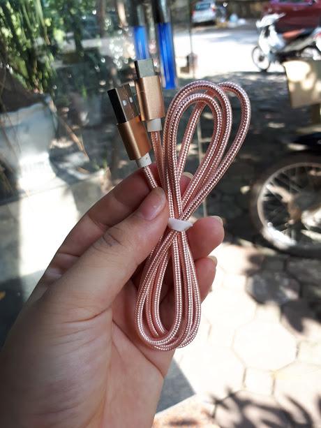 Cáp sạc cổng Type C bọc dù chống đứt 1M made in Vietnam
