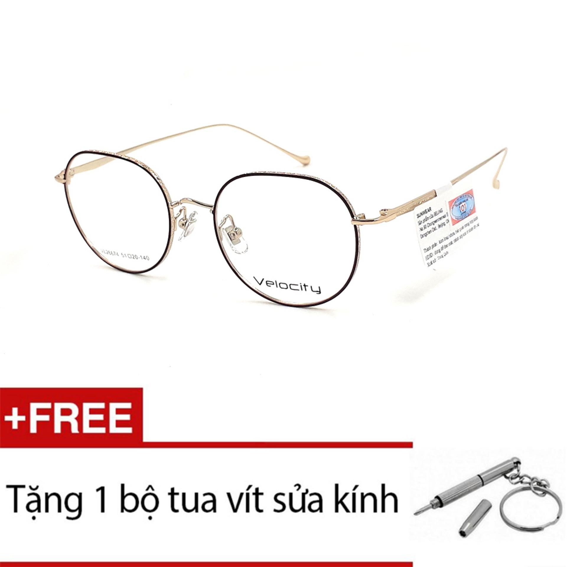 [HCM]GỌNG KÍNH VELOCITY VL26674 C03 (Tặng tua vít sửa kính)