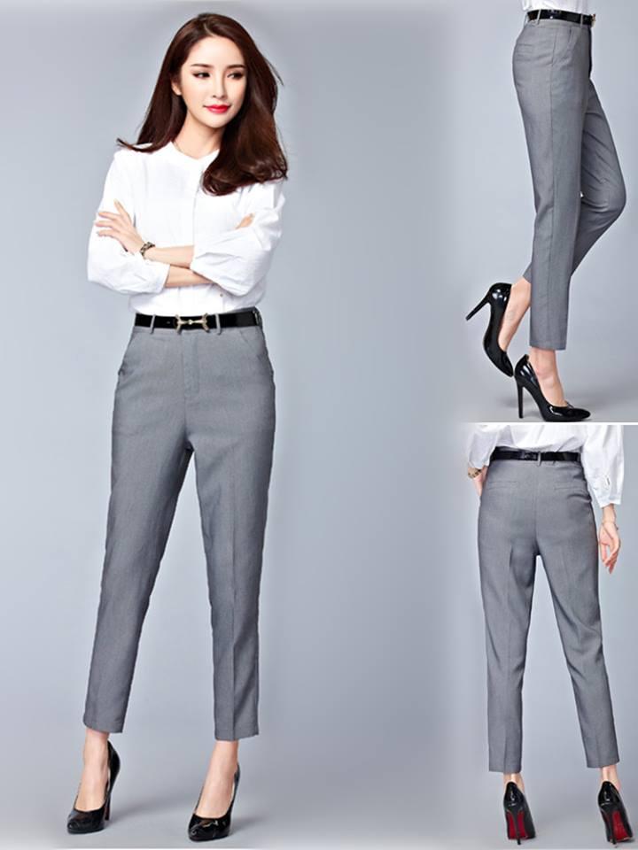 Quần tây nữ công sở cạp cao - Quần âu công sở cao cấp y hình