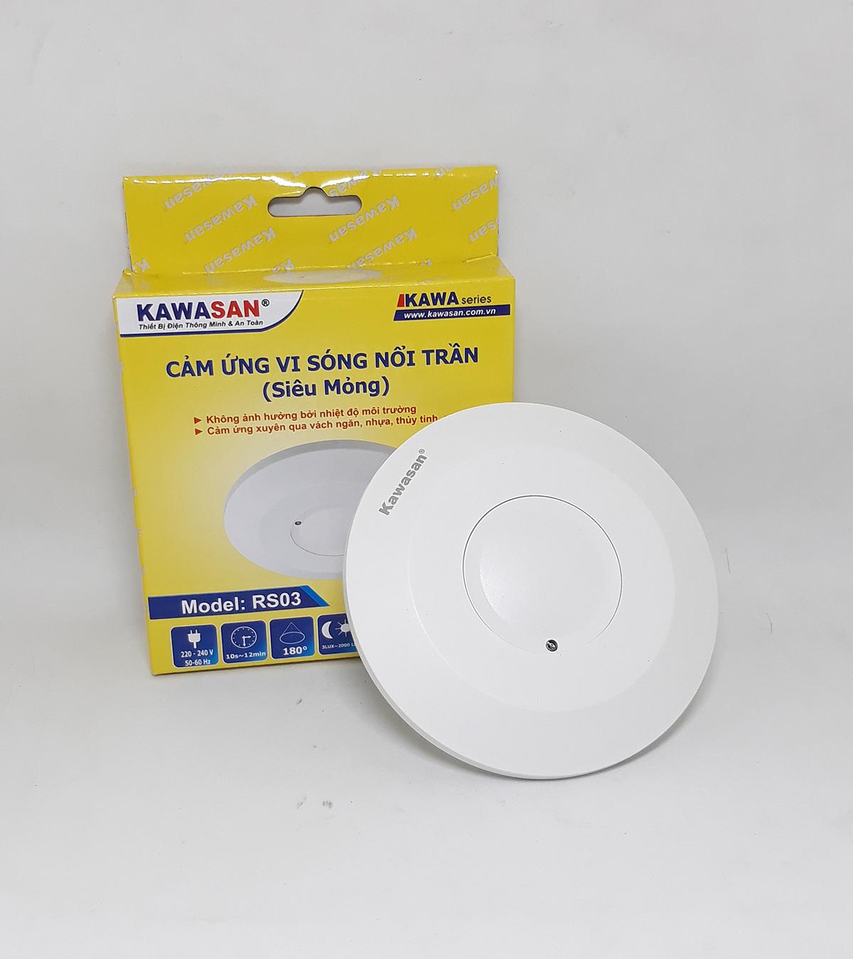 Công tắc cảm ứng trần Rada vi sóng phát hiện chuyển động cao Kawa RS03