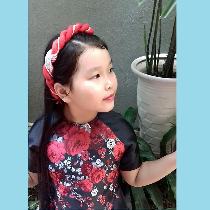 Mấn đội đầu bé gái (kết hợp với áo dài)