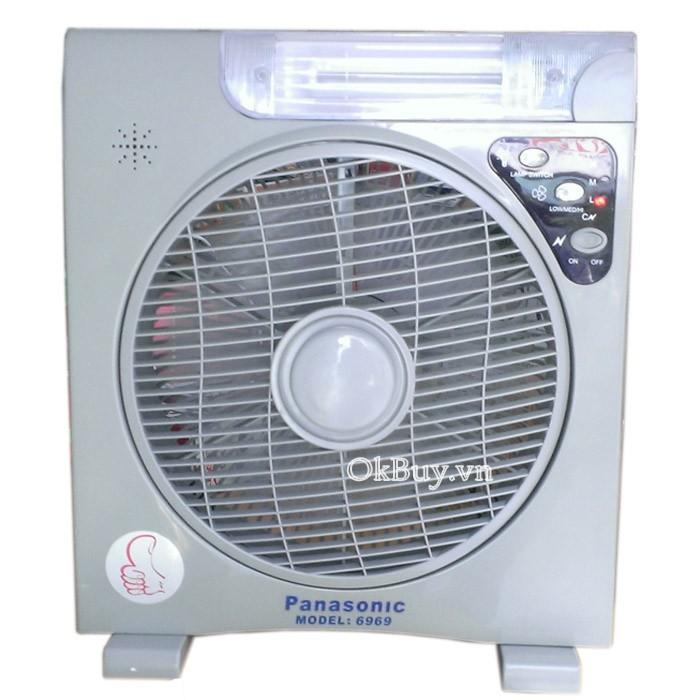 Quạt sạc tích điện 2 ác quy Panasonic PN-6969 - Hàng nhập khẩu