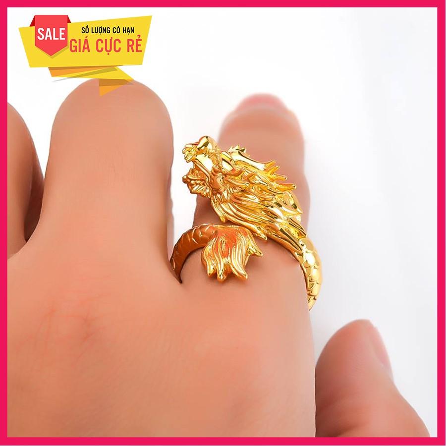 Trang sức nam bạc Thái Nhẫn rồng mạ vàng cao cấp trang sức phong thủy