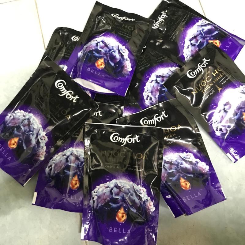 Combo 5 túi Nước xả vải Comfort hương Nước hoa thiên nhiên Bella 120ml + Tặng 3 gói nước lau sàn SUNLIGHT 50g