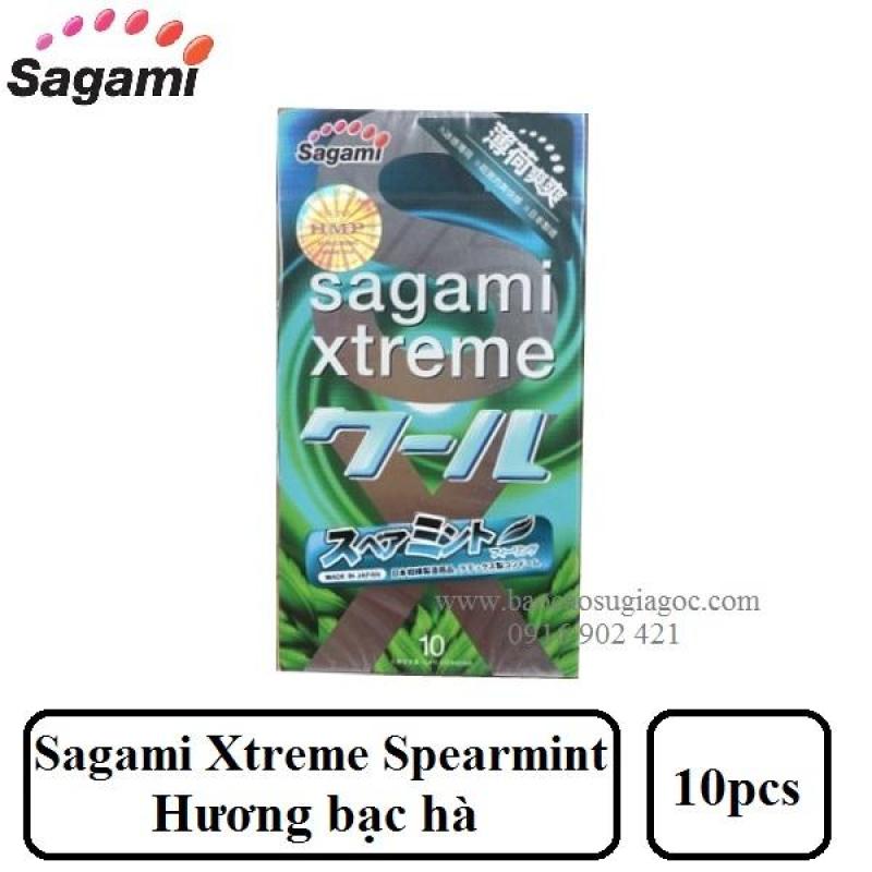 Bao cao su Sagami Xtreme Spearmint bạc hà (hộp 10 bao) cao cấp