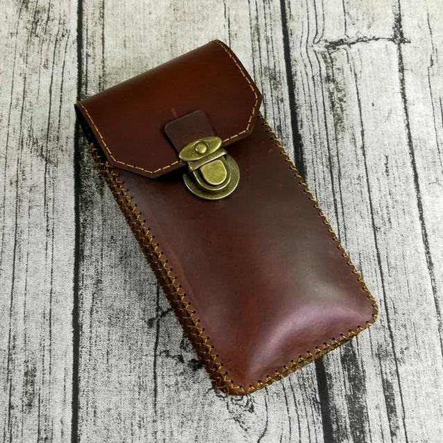 Túi đeo ngang hông, túi đeo thắt lưng, túi đeo ngang bụng đựng điện thoại da bò handmade Kichi - ZC10226
