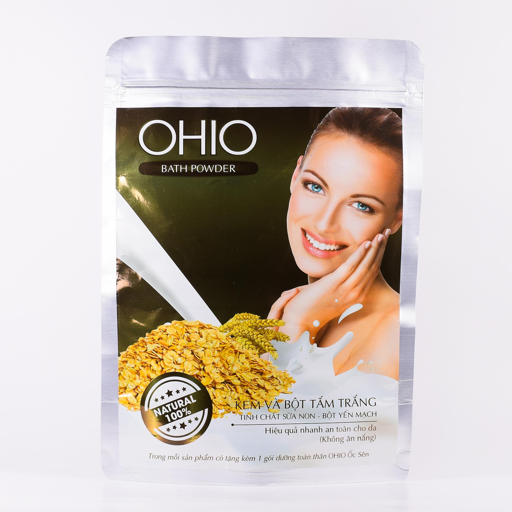 Kem và bột tắm trắng tinh chất sữa non - bột yến mạch - ohio ốc sên new day - thanh loan