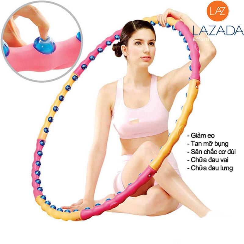 Lắc vòng nhựa, Lac vong sau sinh - Vòng lắc eo giảm cân hiệu quả với các hạt hoạt tính massage đánh tan mỡ bụng, giúp eo thon đẹp - BH UY TÍN 1 ĐỔI 1