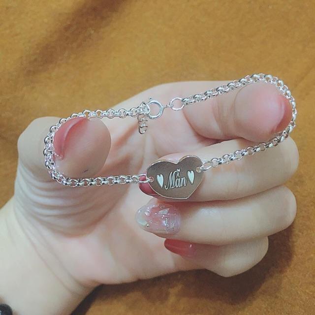 Lắc bạc khắc tên cho bé, lắc tay bạc cho bé, lắc tay bạc thật, lắc bạc cho bé trai, lắc bạc cho bé gái, vòng tay bạc khắc số điện thoại, vòng tay khắc chữ theo yêu cầu, vòng bạc khắc số điện thoại, lắc bạc khắc theo yêu cầu, Bạc BSJ - LTB005