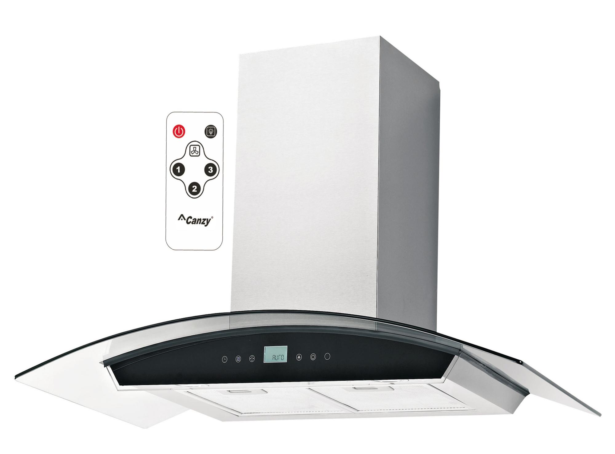 Máy hút khói khử mùi kính cong canzy cz 0370 70cm nhập khẩu, canzy cz-0370
