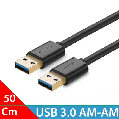 Dây cáp USB 3.0 2 dầu đực (Cáp USB 3.0 AM-AM) băng thông 5Gbps, mạ vàng 24K ngắn 0.5 mét UGREEN 10369 (màu đen)