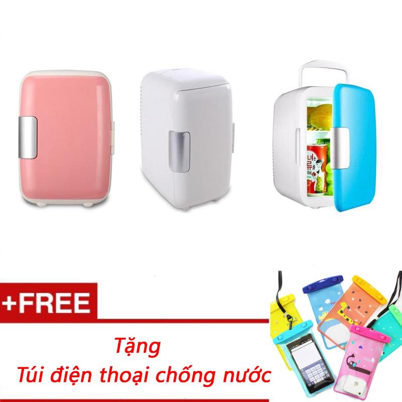 Tủ lạnh mini hộ gia đình và xe hơi 4 Lít (Nhiều màu) + Tặng túi đựng điện thoại chống nước hình thú