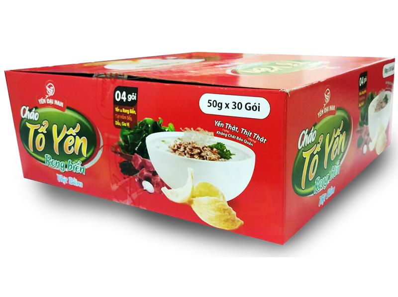 Thùng 30 gói cháo tổ yến rong biển thịt bằm