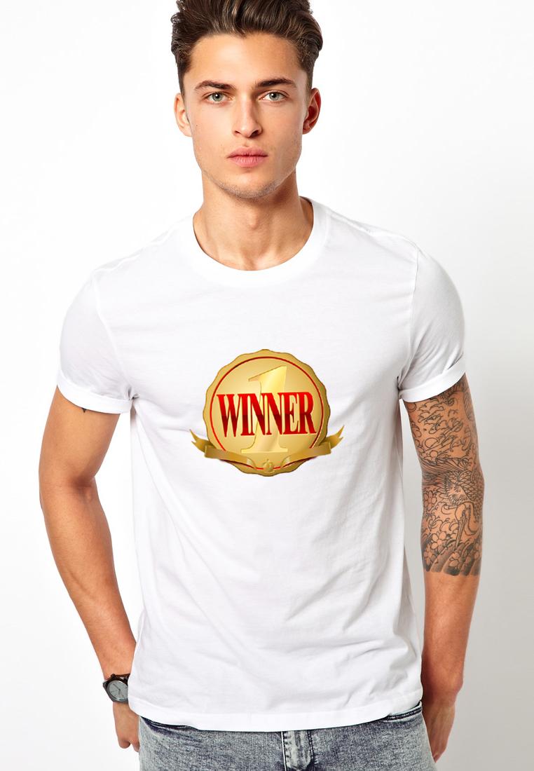 [HCM]Áo thun nam cổ tròn in hình Winner vải đẹp dày mịn AokNam565