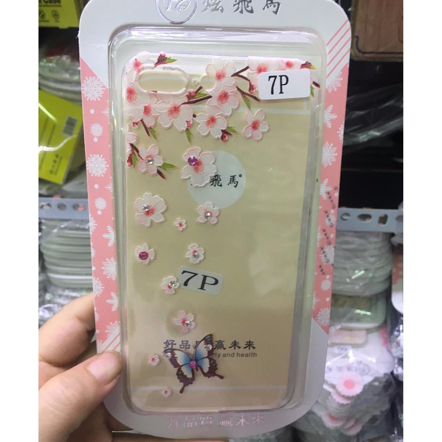 Ốp lưng dẻo thời trang đính đá cho iPhone 7 Plus Tặng kính cường lực