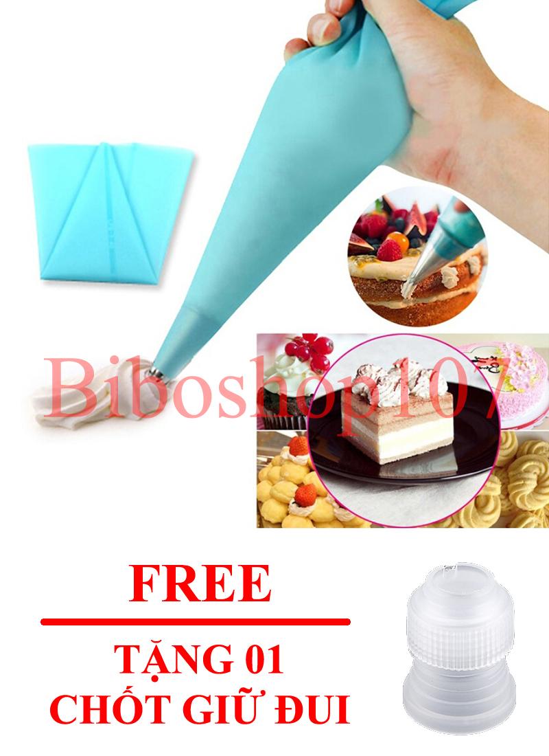 Túi bắt bông kem sillicon 39cm kèm chốt giữ đui