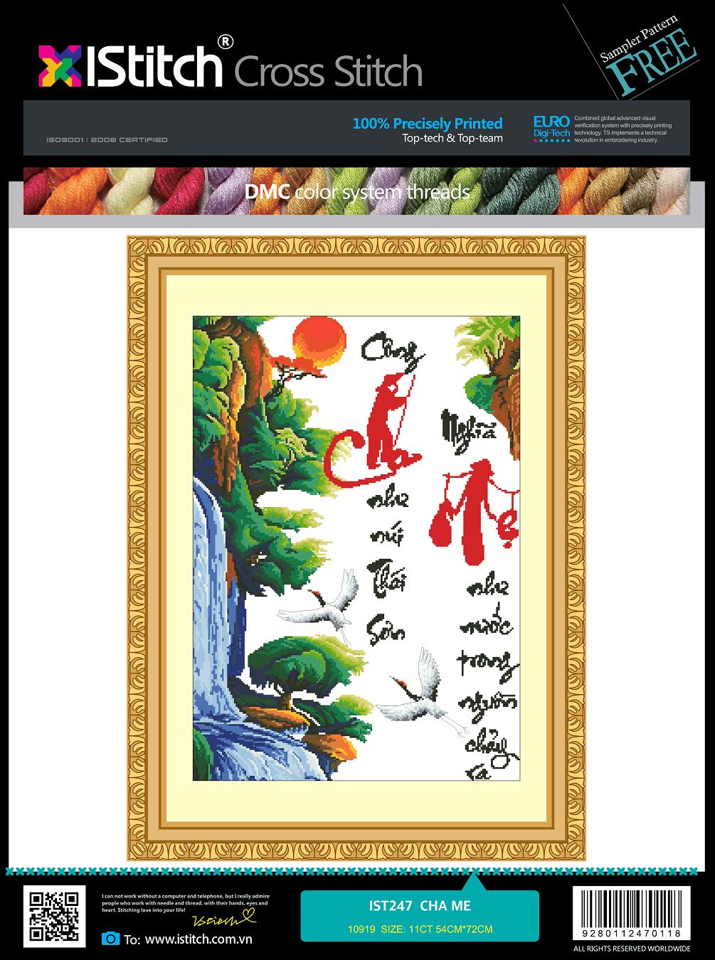 Tranh thêu chữ thập cha me