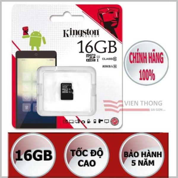 Thẻ nhớ 16GB Kingston up to 80mb/s SDHC C10 UHS-I SDC10G2/16GBFR