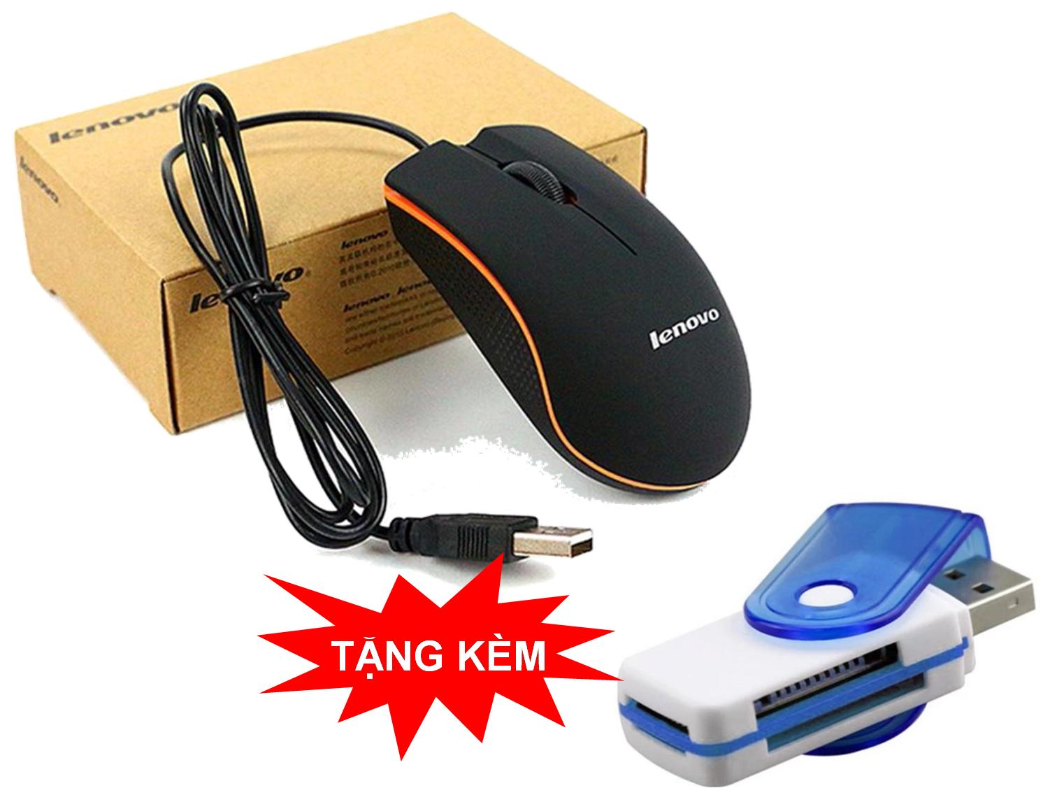 Chuột quang Lenovo + Tặng đàu đọc thẻ nhớ đa năng 4 trong 1