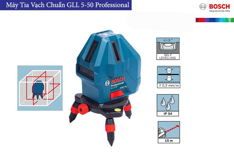 Máy cân bằng tia Laser độ sáng cao 4 tia dọc 1 tia ngang Bosch GLL 5-50X