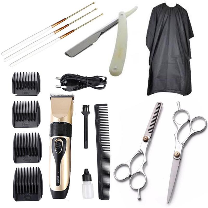 Bộ Tông Đơ Cắt Tóc BoJia kèm 2 kéo cắt kéo tỉa tặng áo choàng,dao cạo và lấy ráy tai giá rẻ