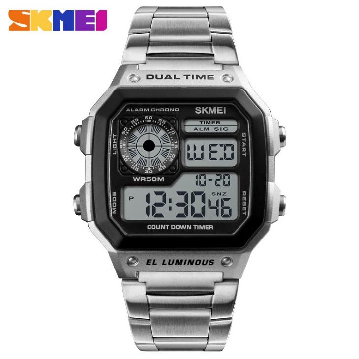 Đồng hồ thể thao điện tử nam Skmei 1335 Digital Watch dây thép không gỉ (Nhiều màu)