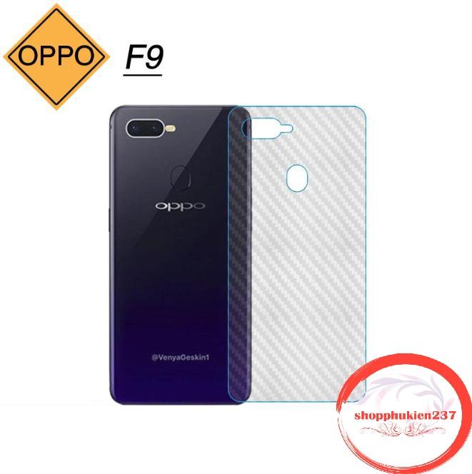 Miếng dán carbon oppo f9 dán dẻo mặt lưng vân carbon