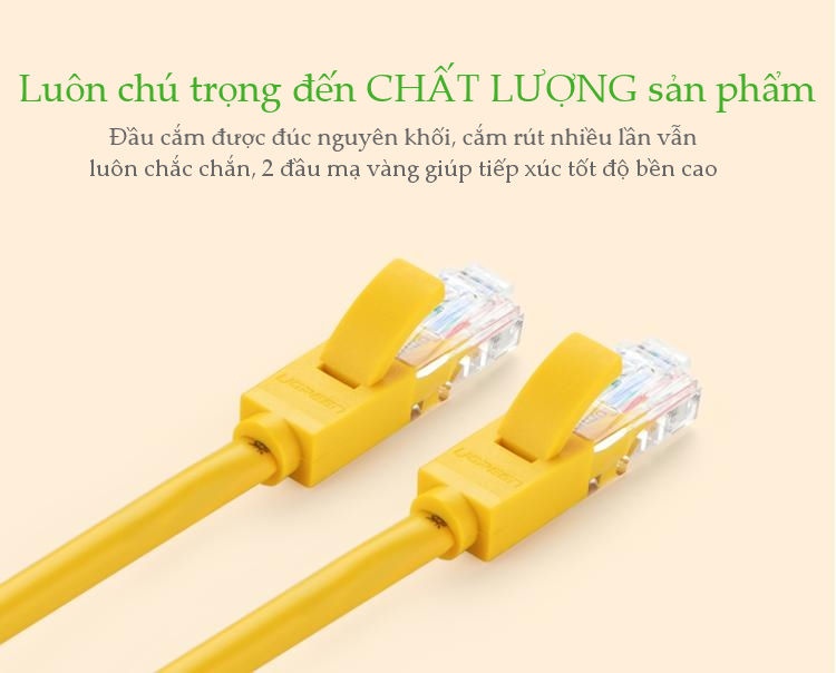 Cáp mạng đúc sẵn 2 đầu Cat 5 dài 1-10M Ugreen NW103 Cáp mạng đúc sẵn 2 đầu Cat 5 dài 1-10M Ugreen NW103