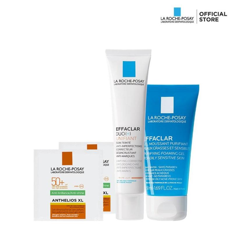 Bộ sản phẩm giảm mụn, ngừa thâm, làm đều màu da La Roche-Posay Effaclar Duo+ Unifiant 40ML (Có màu) nhập khẩu