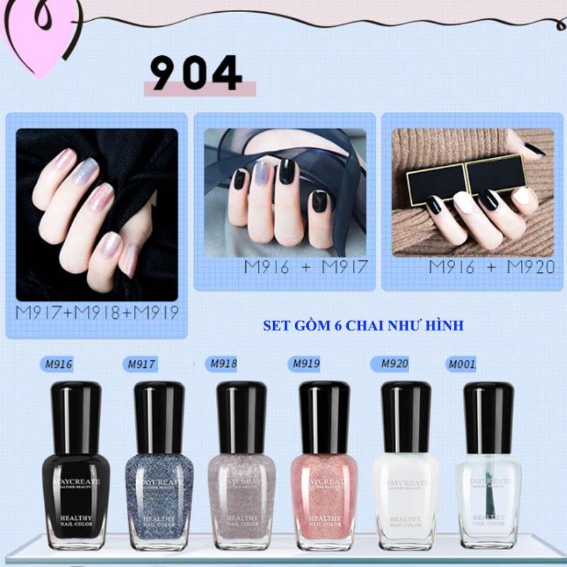 Bộ sơn móng tay 6 lọ Maycreater New Model sang chảnh - Set màu 904 giá rẻ