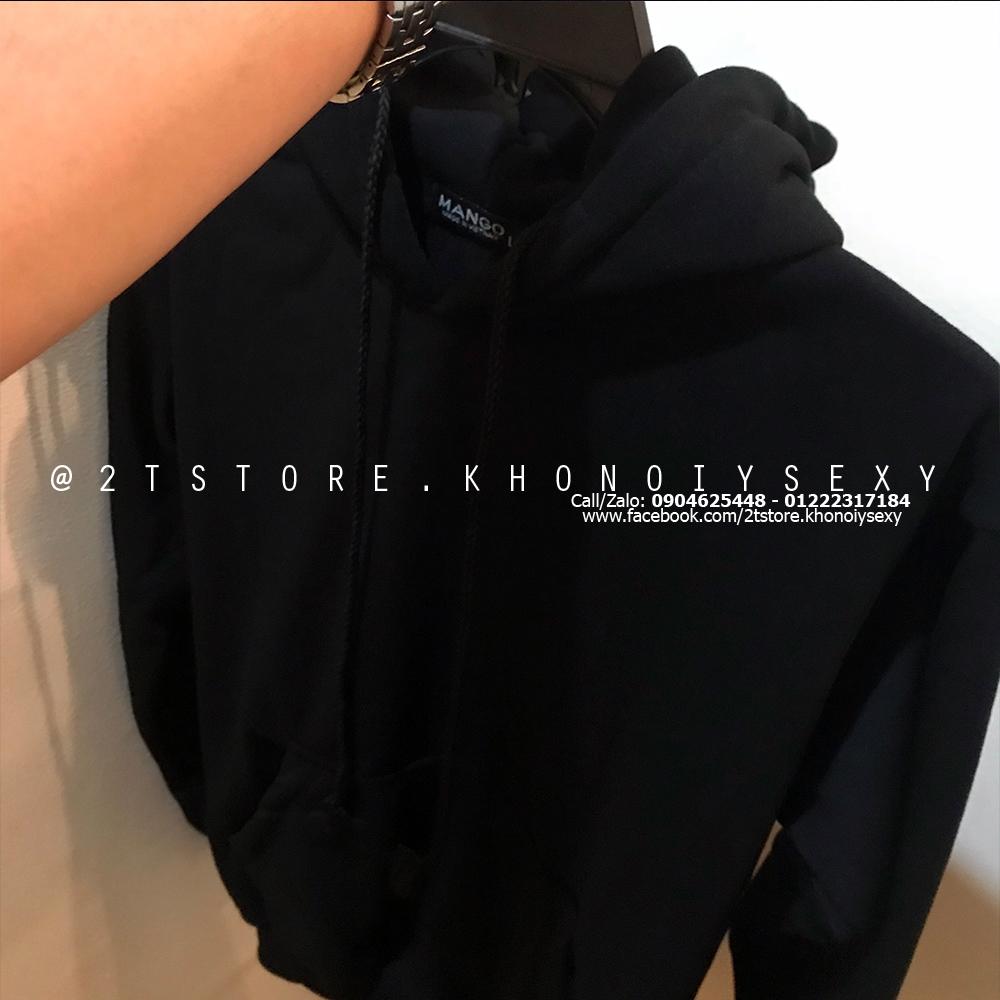 2T STORE ÁO KHOÁC HOODIE NỈ CÓ NÓN TRƠN MÀU ĐEN 2TAKN08001-26.jpg