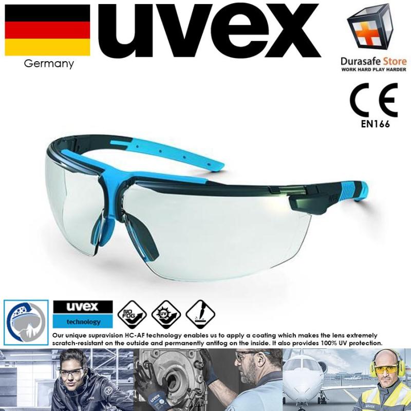 KÍNH UVEX 9190275 I-3 Safety Glasses Blue Frame Clear Supravision HC-AF Len