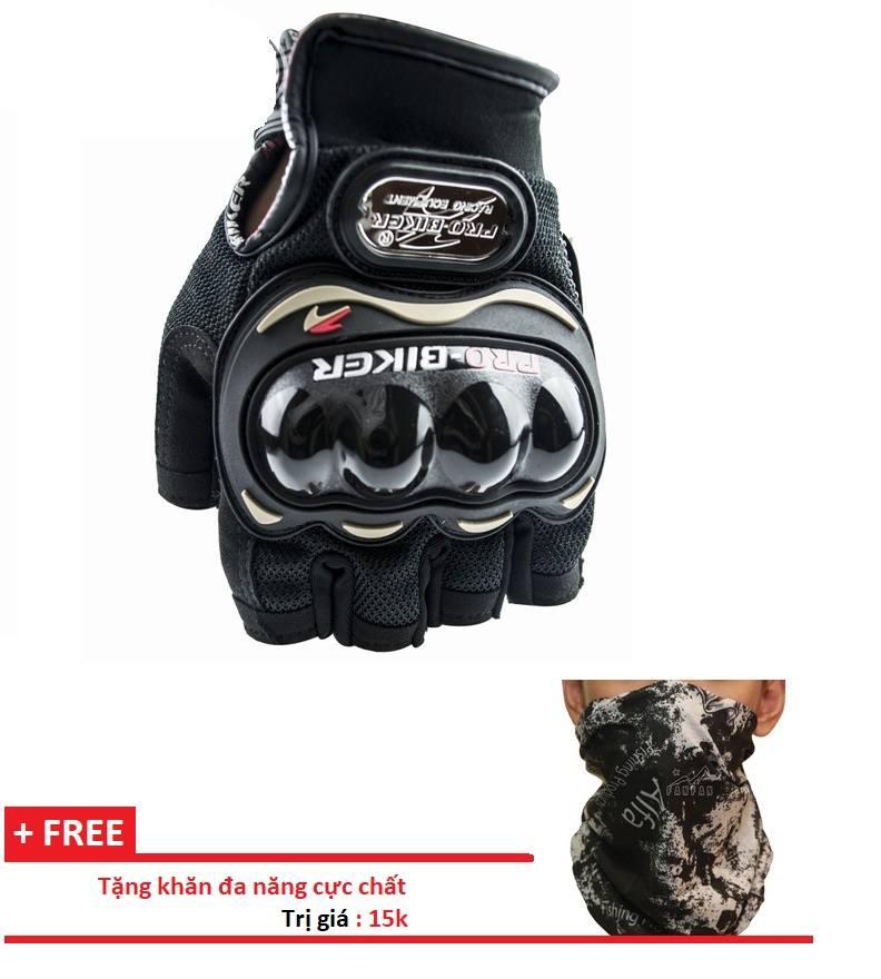 [HCM]Găng Tay Pro-Biker Dành Cho Phượt Thủ găng tay cụt ngón xe máy găng tay nam găng tay phượt + tặng kèm khăn đa năng trị giá 15k