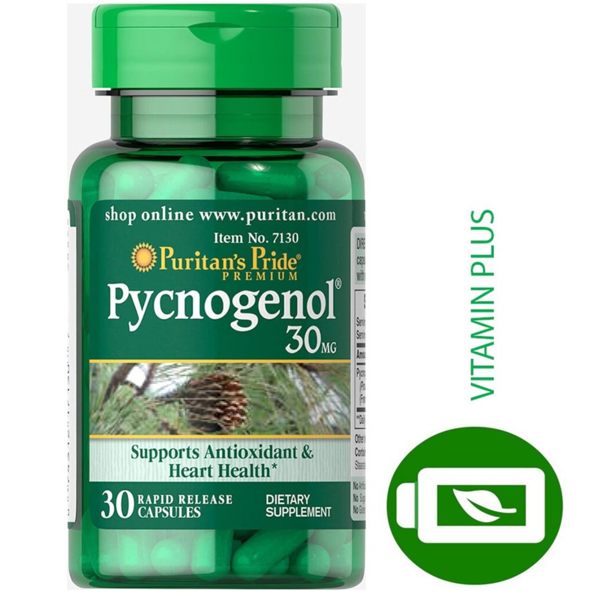 Chiết xuất nhựa cây thông đỏ Pycnogenol chống oxy hóa mạnh gấp 50 lần vitamin E ngừa lão hóa từ bên trong, tốt cho tim mạch Puritan’s Pride
