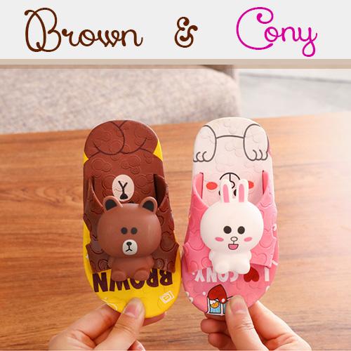 [Xả lẻ size] - Dép nhựa Gấu Brown và Thỏ cony đáng yêu - DG045-05