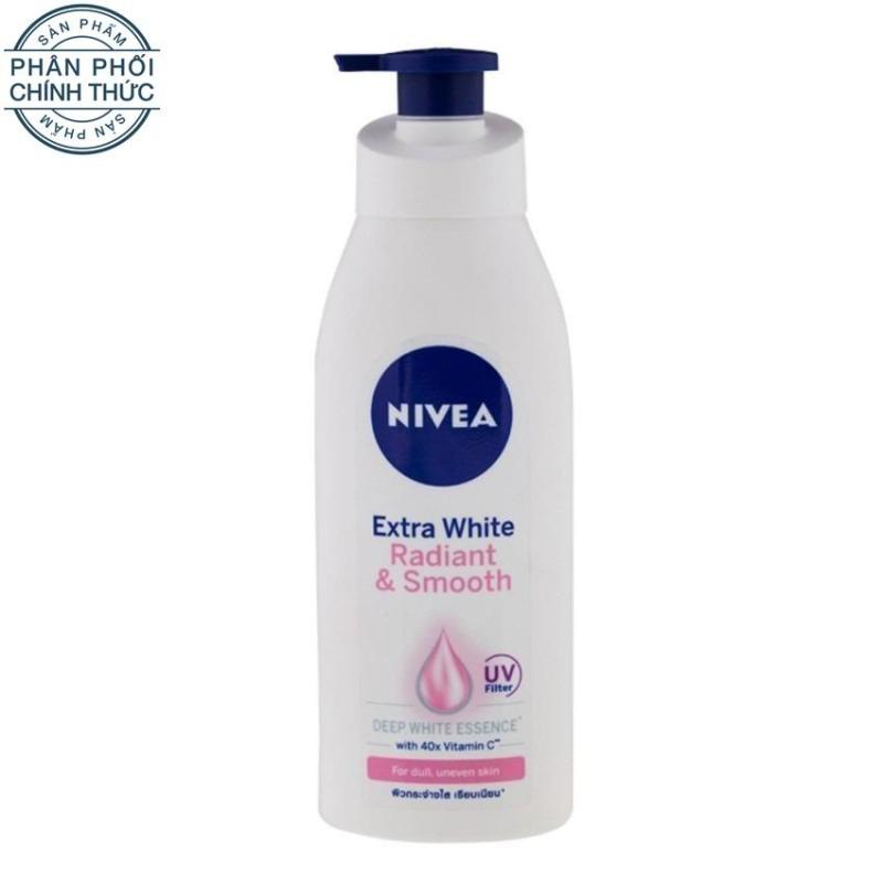 Sữa dưỡng thể dưỡng trắng giúp phục hồi tác hại tia UV NIVEA Radian & Smooth UV Body Lotion 400ml nhập khẩu