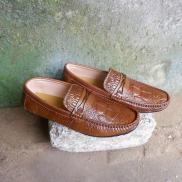Giày DA THẬT dập vân cá sấu Lazadiep130 - Kiểu Giày lười thời trang nam