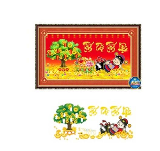 Tranh đính đá tấn tài tấn lộc-DF300-Ngọc Thịnh