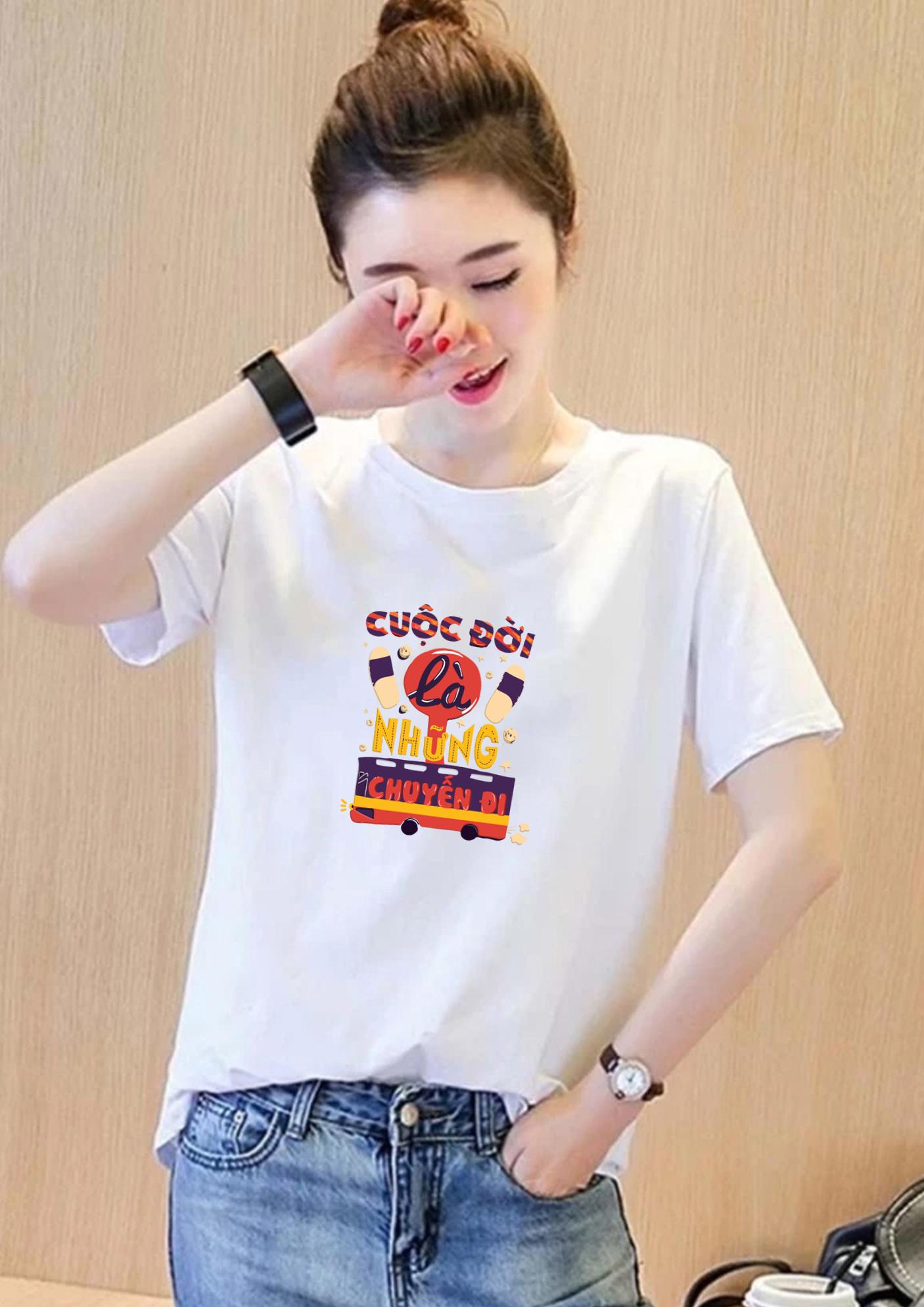 Áo thun nữ in hình cuộc đời là những chuyến đi aok1859