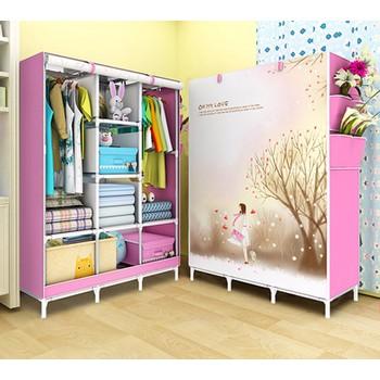 Tủ Vải 3D 3 Buồng 8 Ngăn đựng quần áo