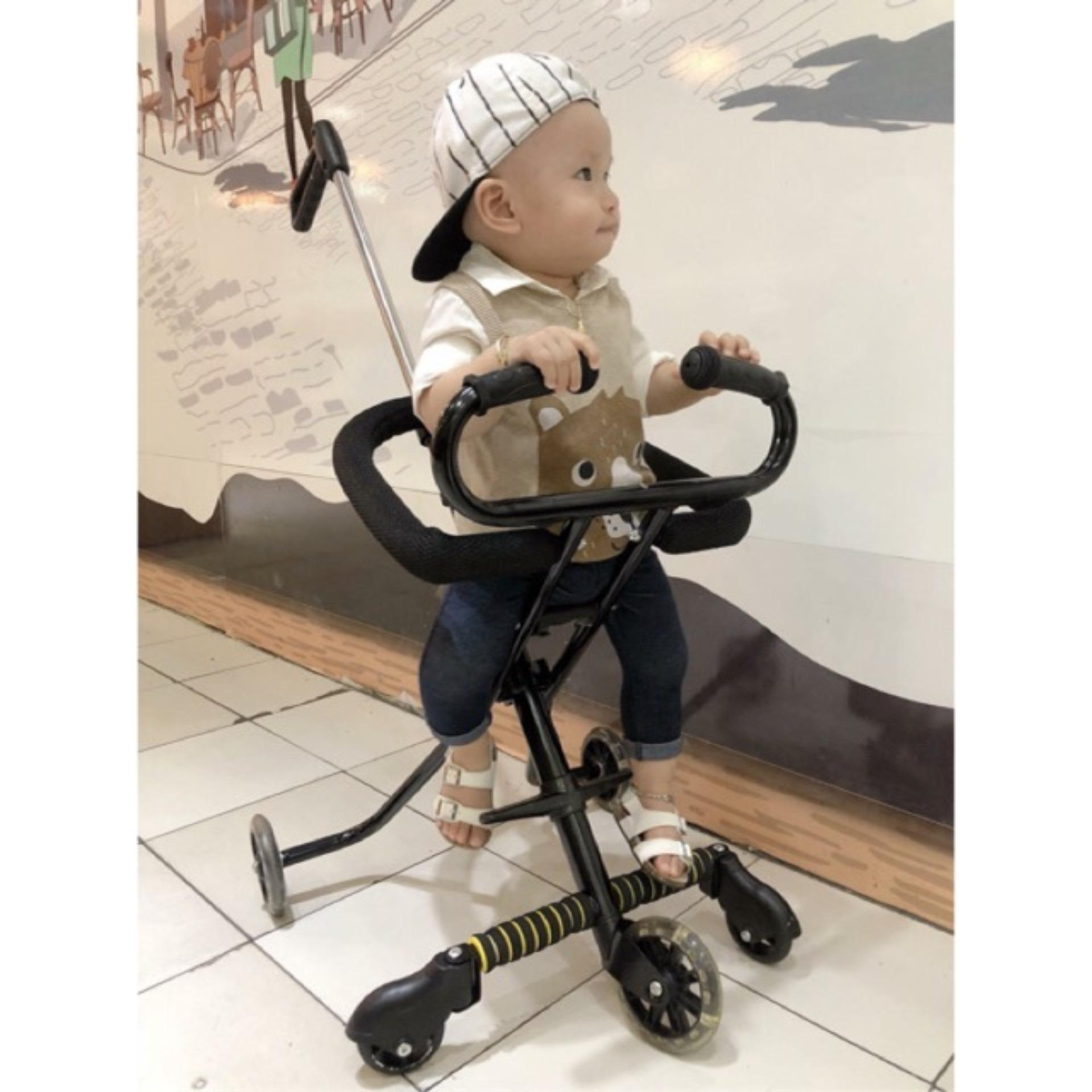 Xe đẩy 5 bánh gấp gọn thông minh cho bé